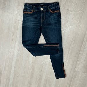 White House Black Market Jeans with Leather Accents